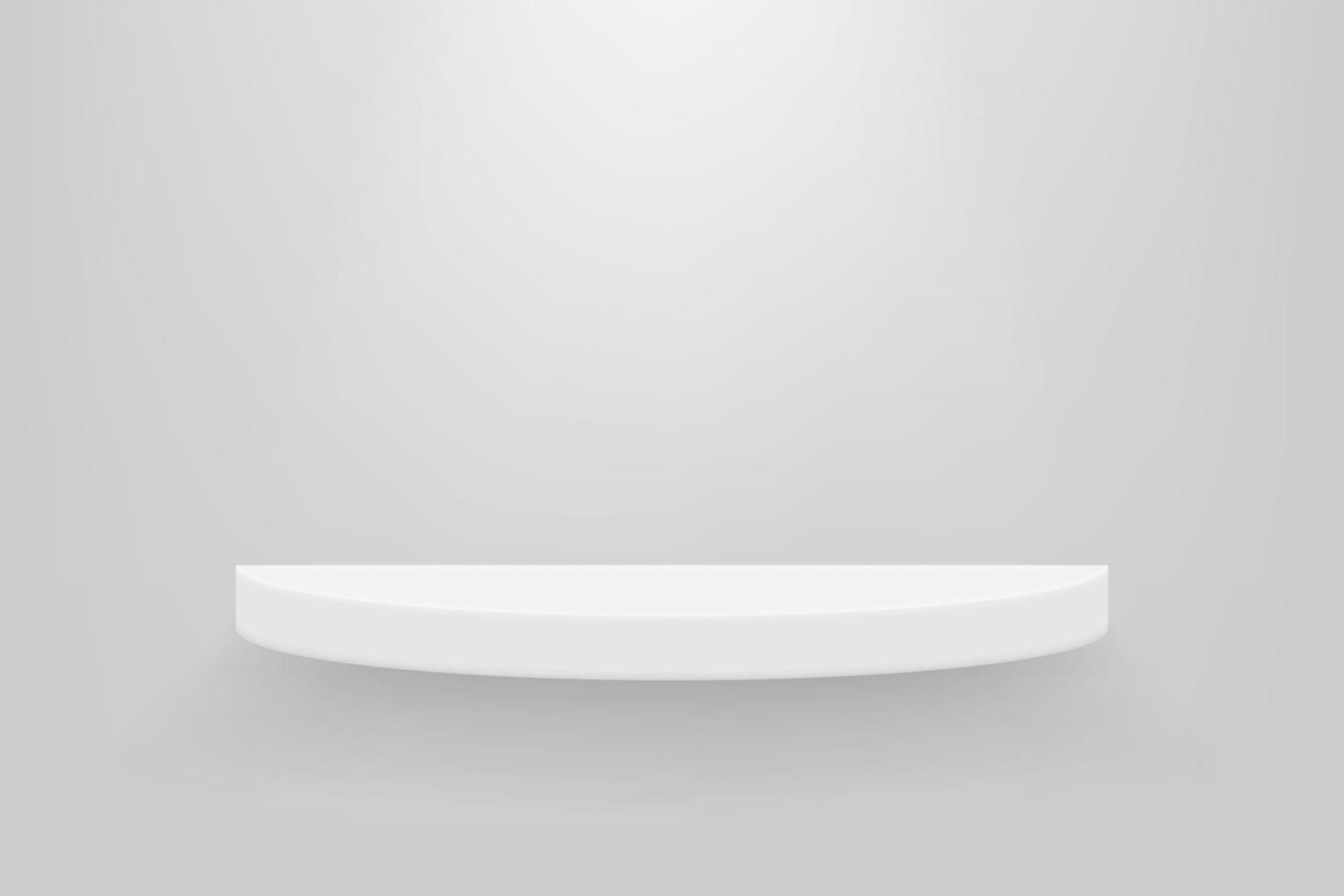 Empty white color shelf with shadow background. vector