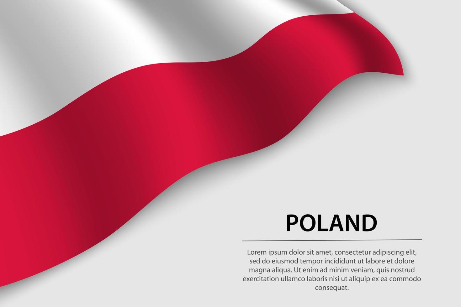 Wave flag of Poland on white background. Banner or ribbon vector