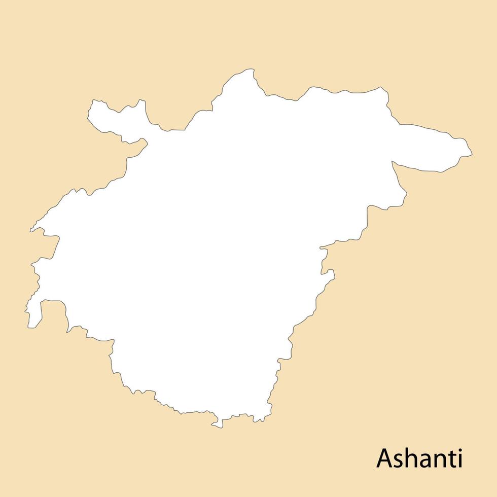 High Quality map of Ashanti is a region of Ghana vector