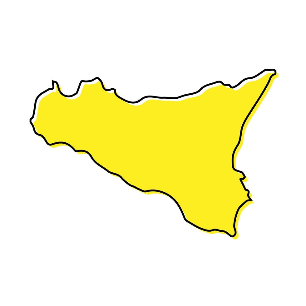 sencillo contorno mapa de Sicilia es un región de Italia vector
