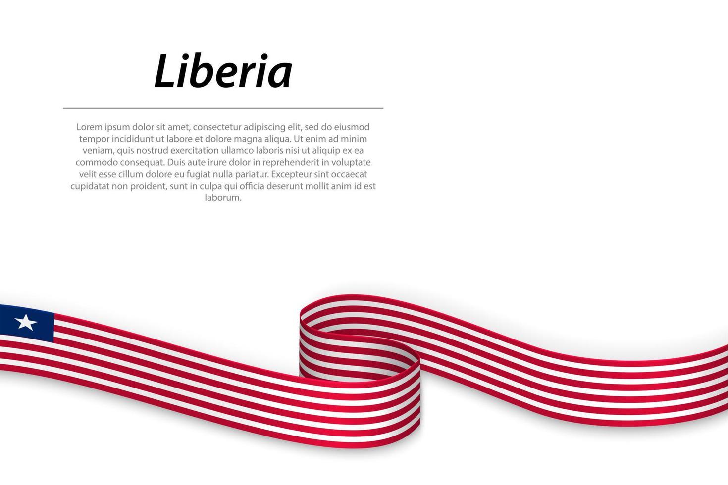 Waving ribbon or banner with flag of Liberia vector