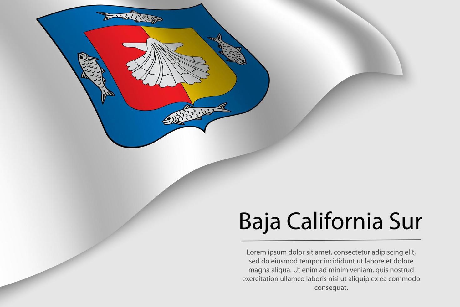 ola bandera de baja California sur es un región de mexico vector