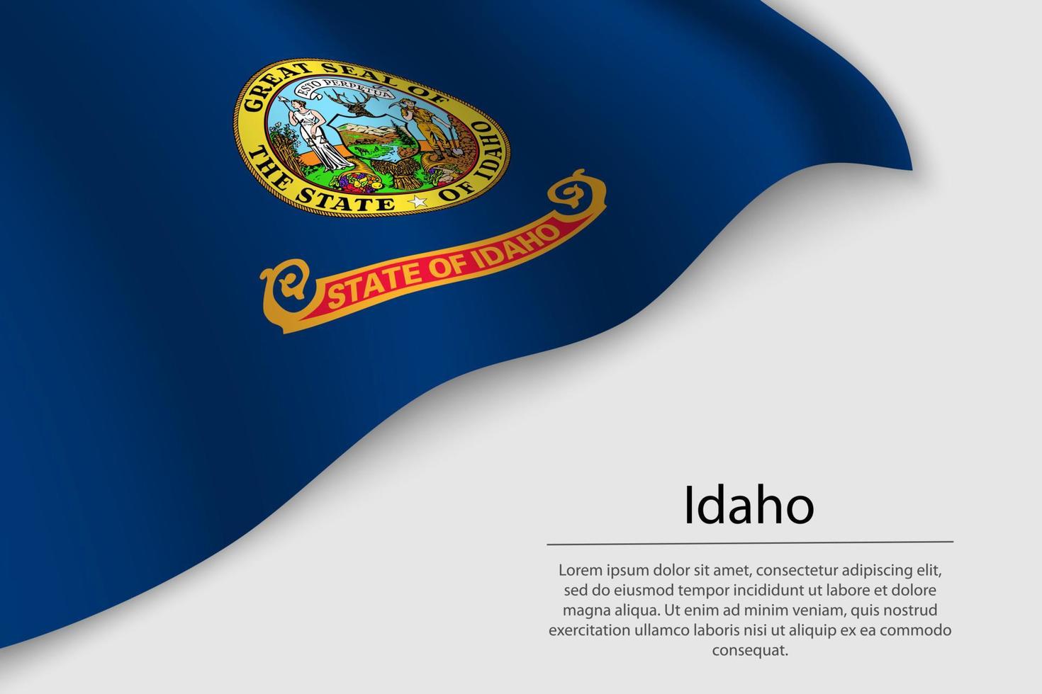 Wave flag of Idaho is a state of United States. vector