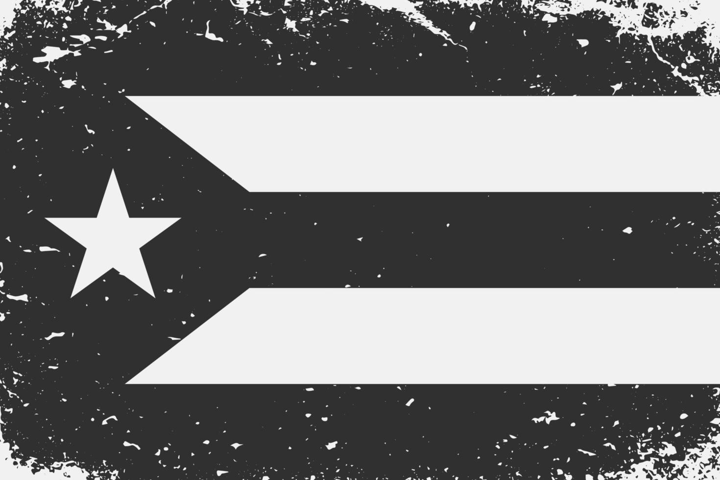 grunge estilizado negro y blanco bandera Cuba. antiguo Clásico antecedentes vector