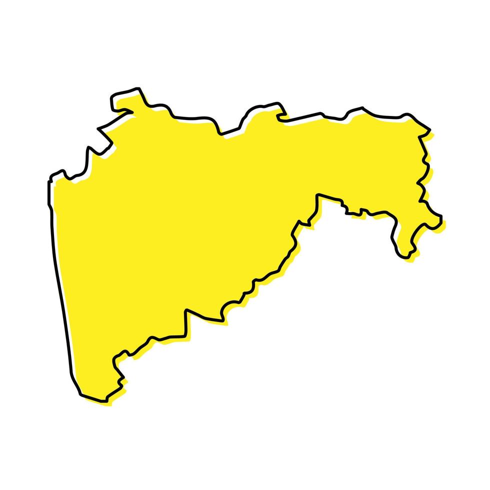 Simple outline map of Maharashtra is a state of India. vector