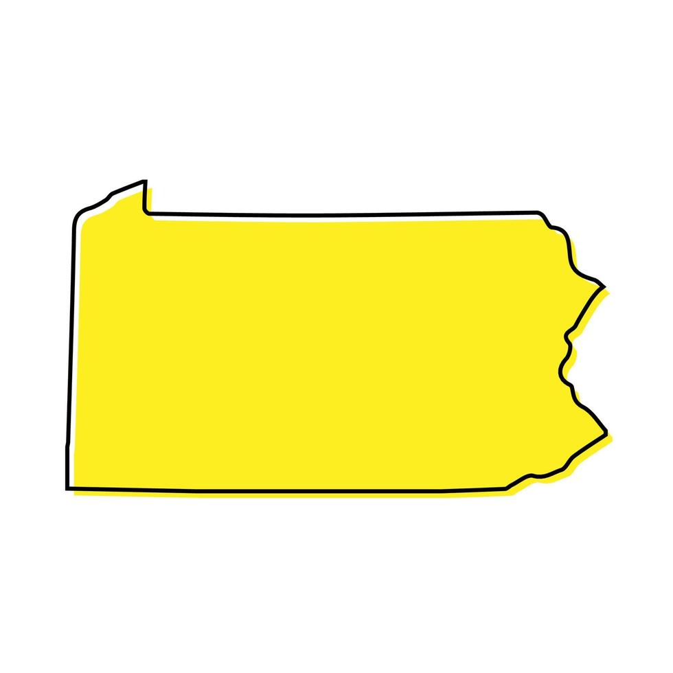 Simple outline map of Pennsylvania is a state of United States. vector