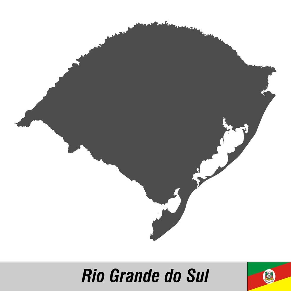 High quality map with flag state of Brazil vector