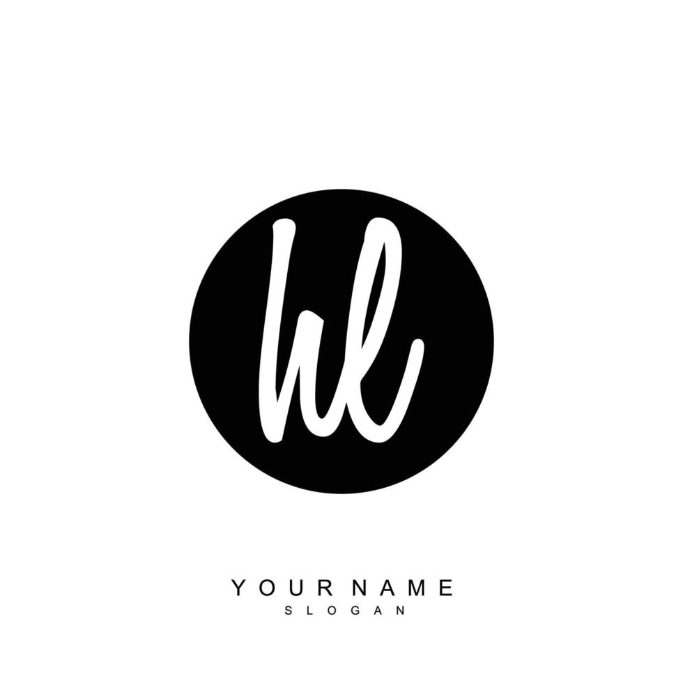 Initial HL Monogram with Grunge Template Design vector