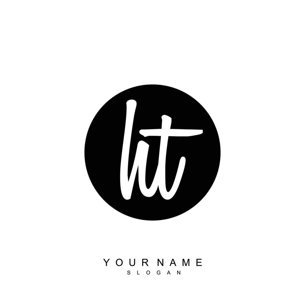 Initial HT Monogram with Grunge Template Design vector