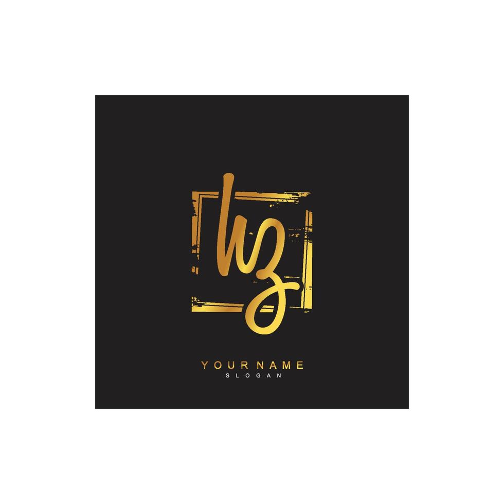 Initial HZ Monogram with Grunge Template Design vector