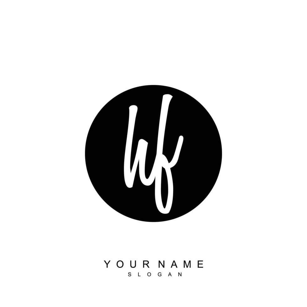 Initial HF Monogram with Grunge Template Design vector