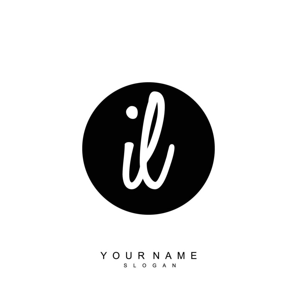 Initial IL Monogram with Grunge Template Design vector