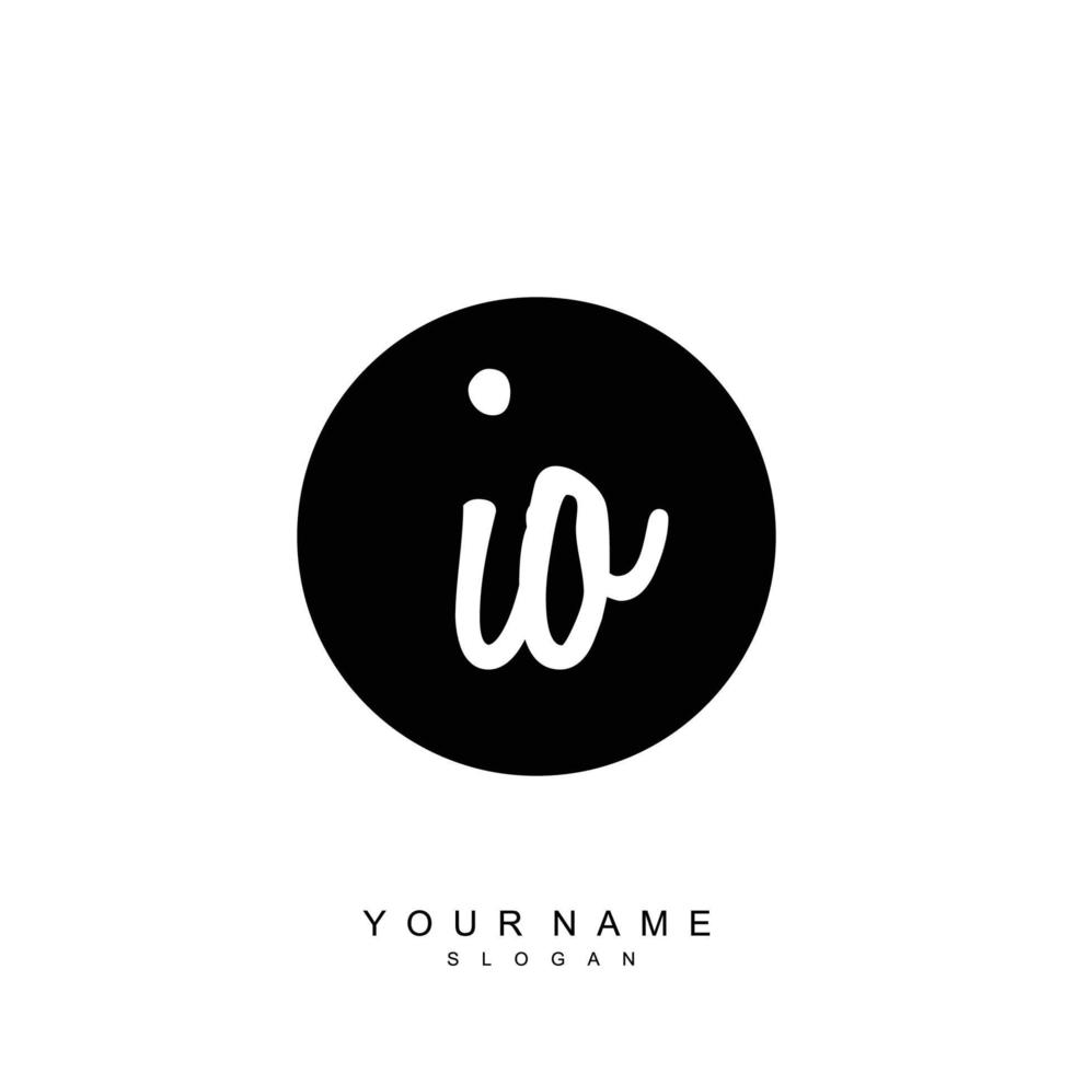 Initial IO Monogram with Grunge Template Design vector