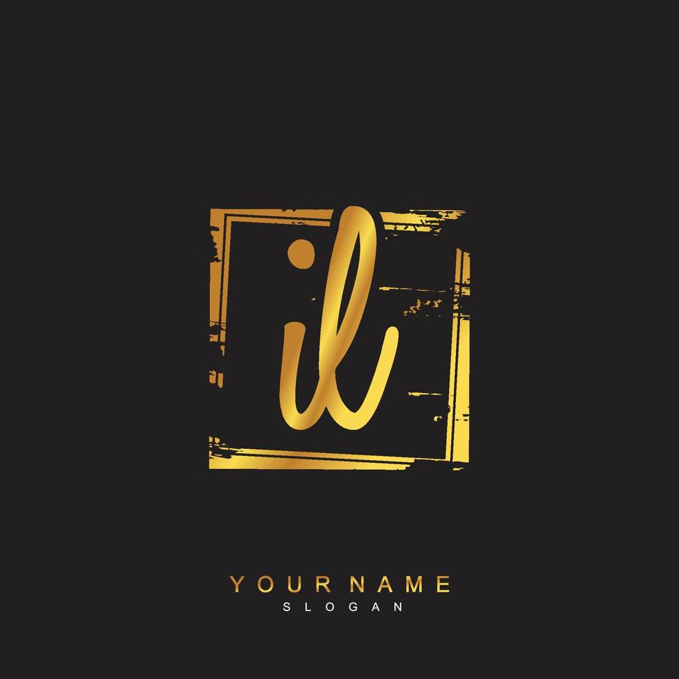 Initial IL Monogram with Grunge Template Design vector