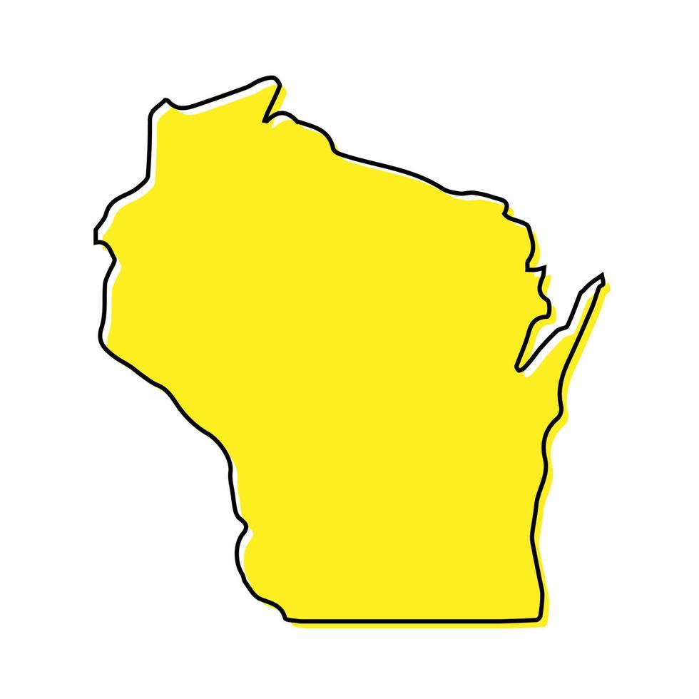 Simple outline map of Wisconsin is a state of United States. Sty vector