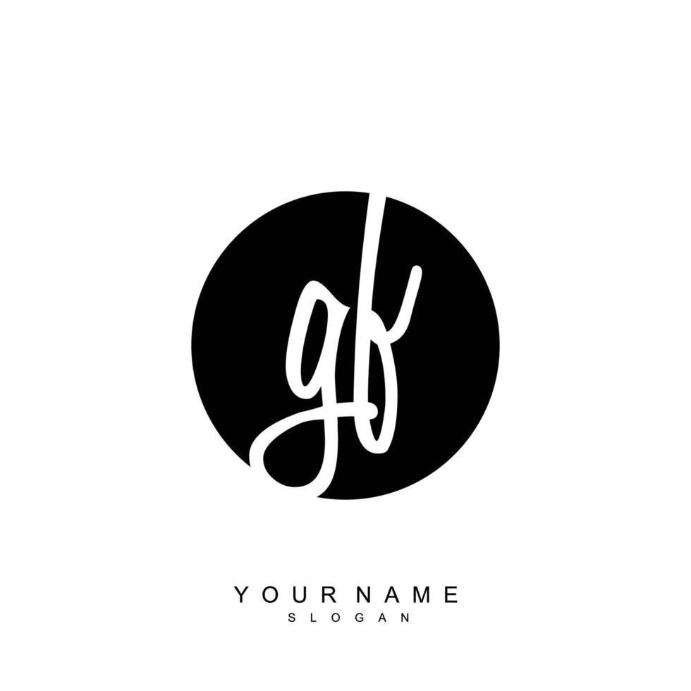 Initial GF Monogram with Grunge Template Design vector