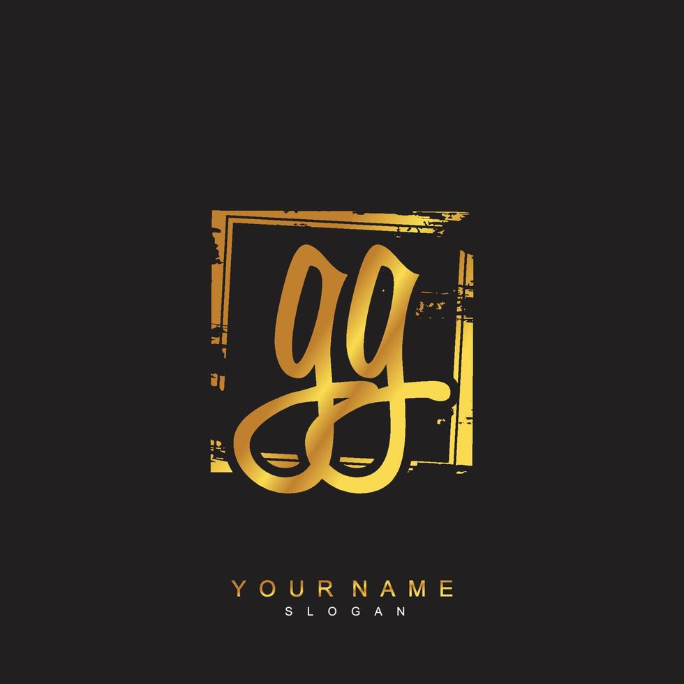 Initial GG Monogram with Grunge Template Design vector