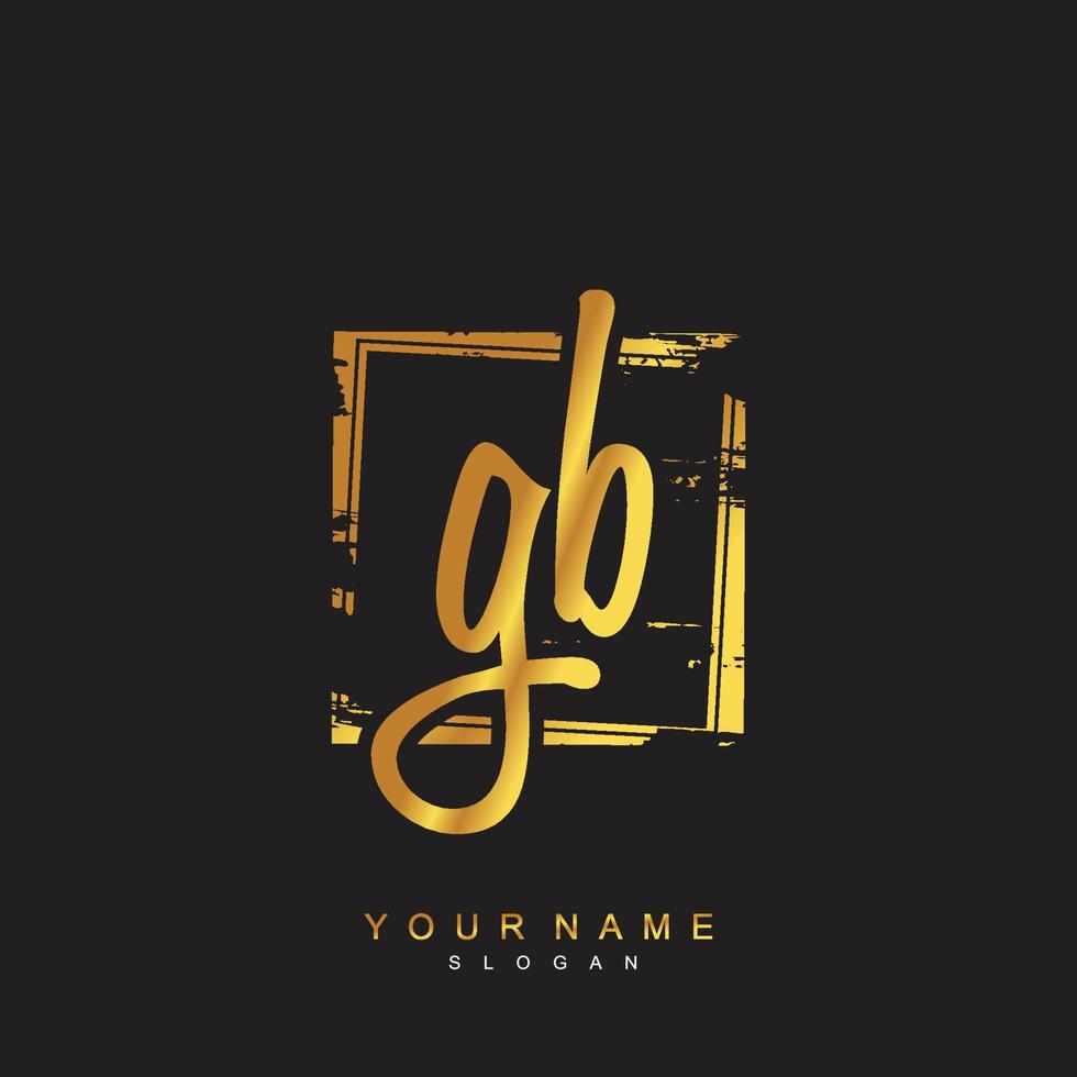 Initial GB Monogram with Grunge Template Design vector