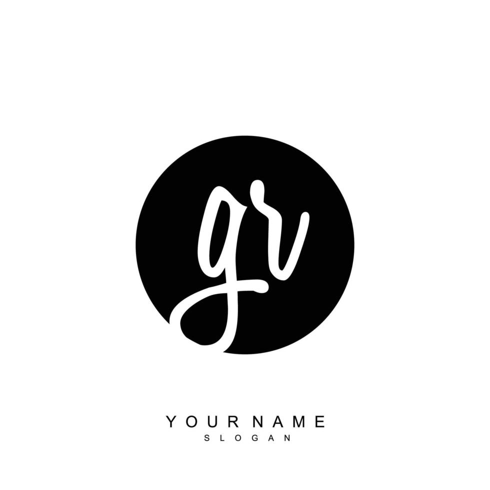 Initial GR Monogram with Grunge Template Design vector