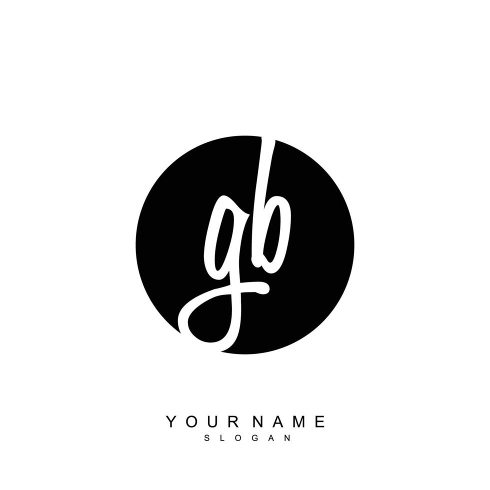 Initial GB Monogram with Grunge Template Design vector