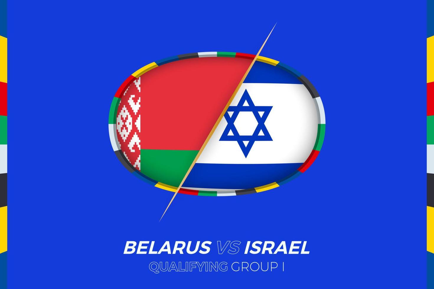 bielorrusia vs Israel icono para europeo fútbol americano torneo calificación, grupo i. vector