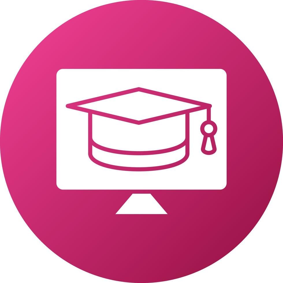 en línea graduación icono estilo vector