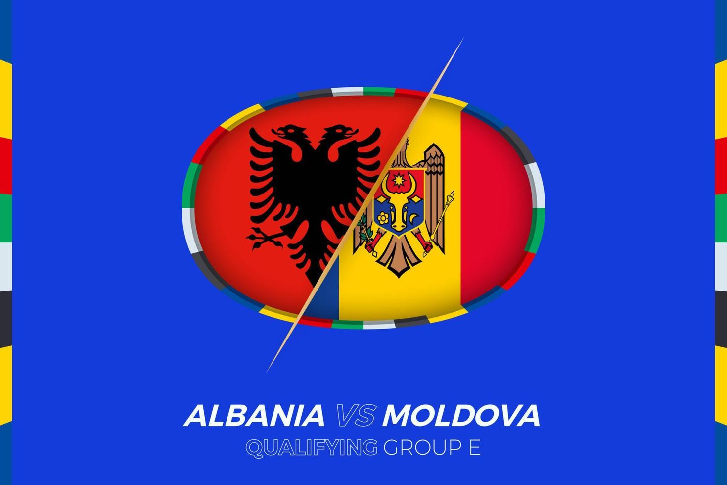 Albania vs Moldova icon for European football tournament qualification, group E. vector