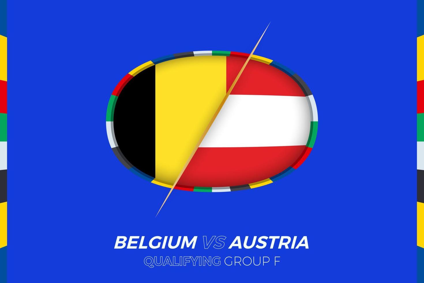 Bélgica vs Austria icono para europeo fútbol americano torneo calificación, grupo F. vector