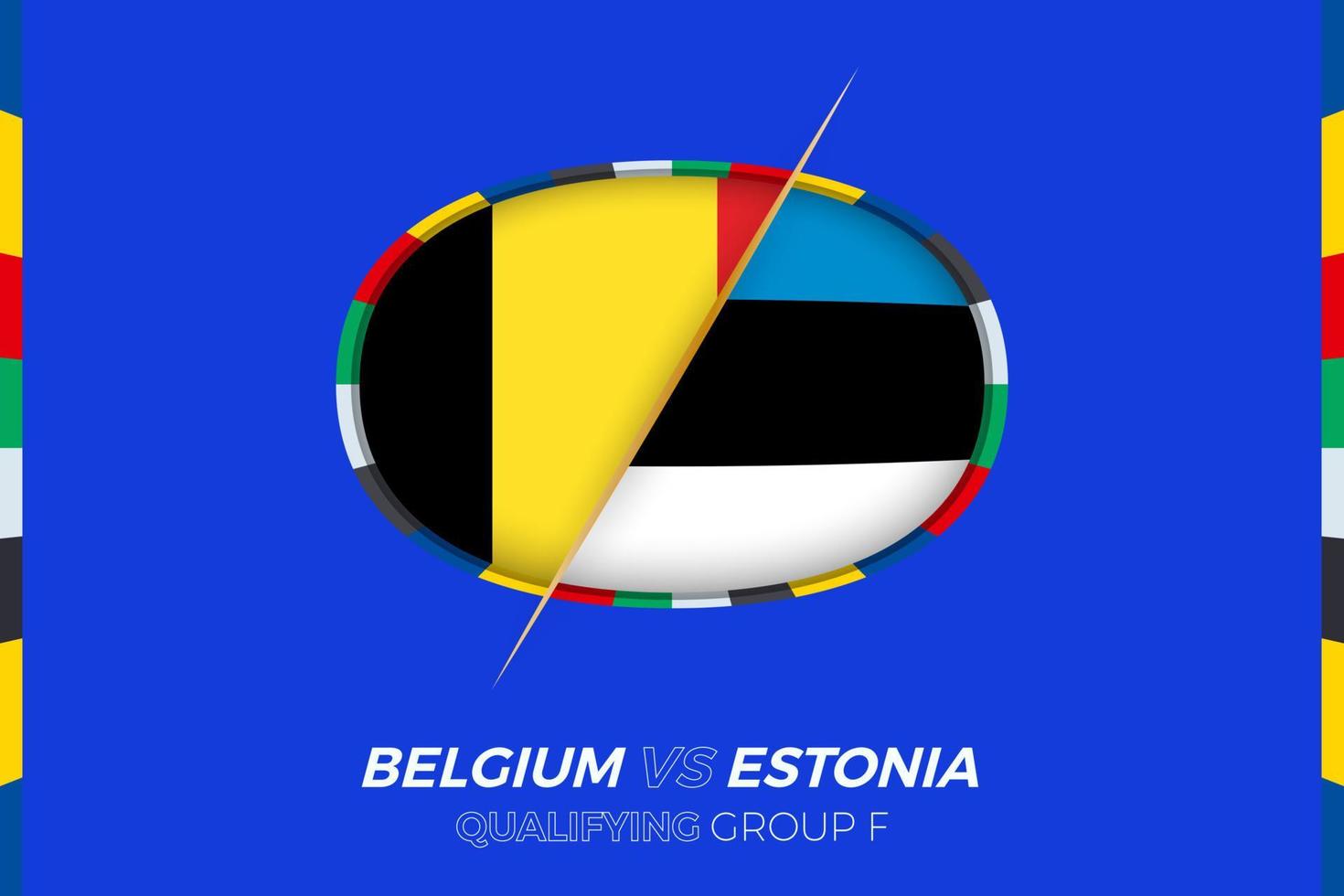 Bélgica vs Estonia icono para europeo fútbol americano torneo calificación, grupo F. vector