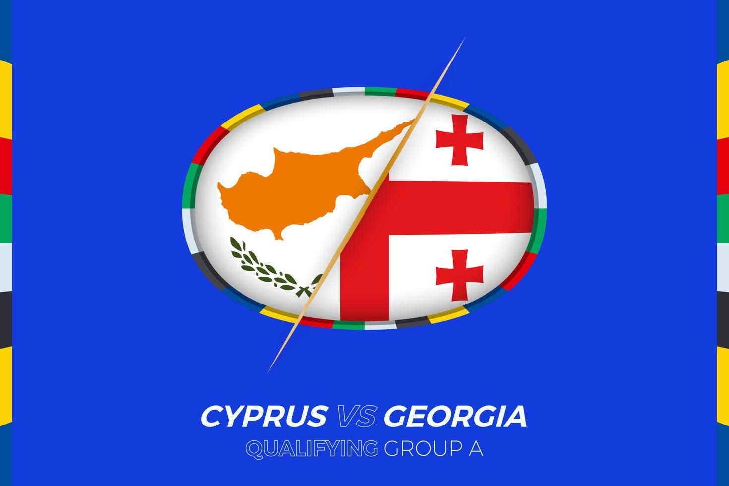 Cyprus vs Georgia icon for European football tournament qualification, group A. vector