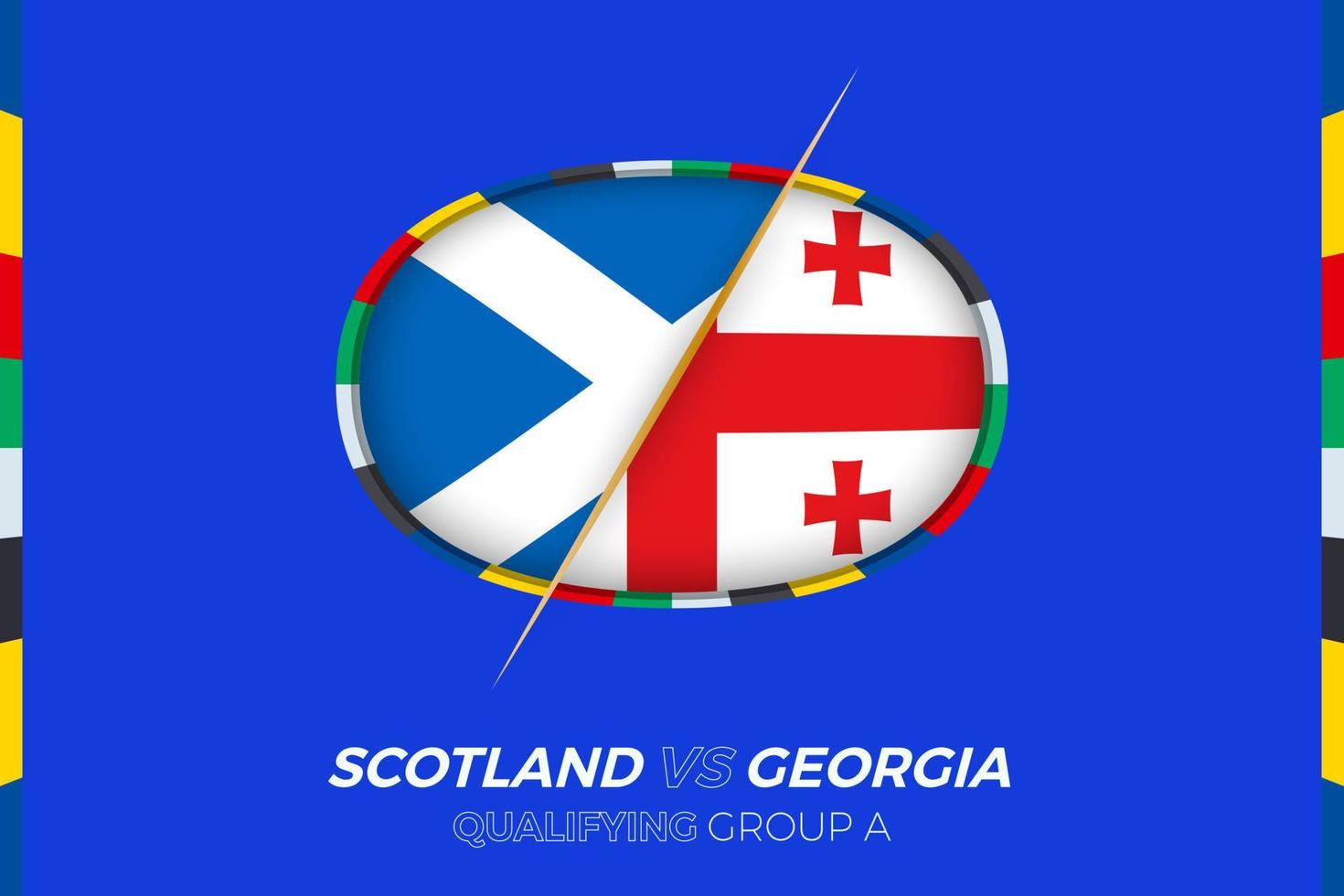 Scotland vs Georgia icon for European football tournament qualification, group A. vector