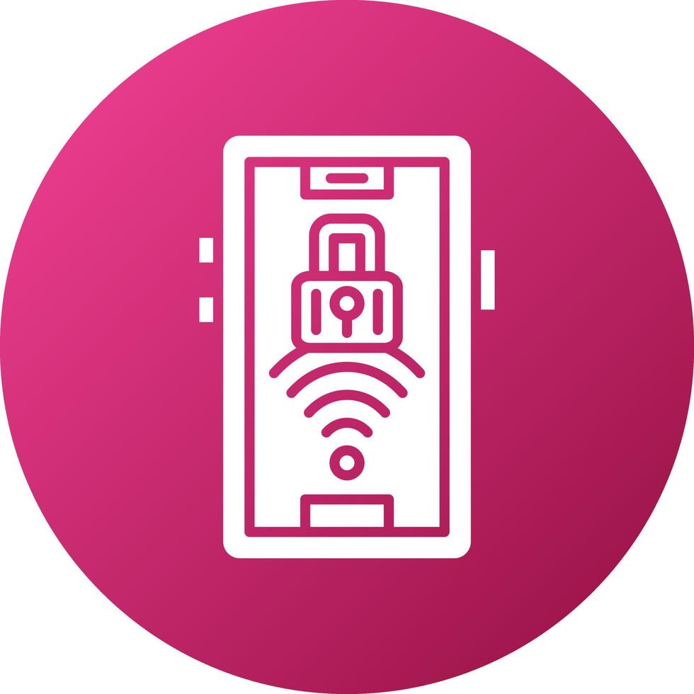 Signal Wifi 4 Bar Lock Icon Style vector