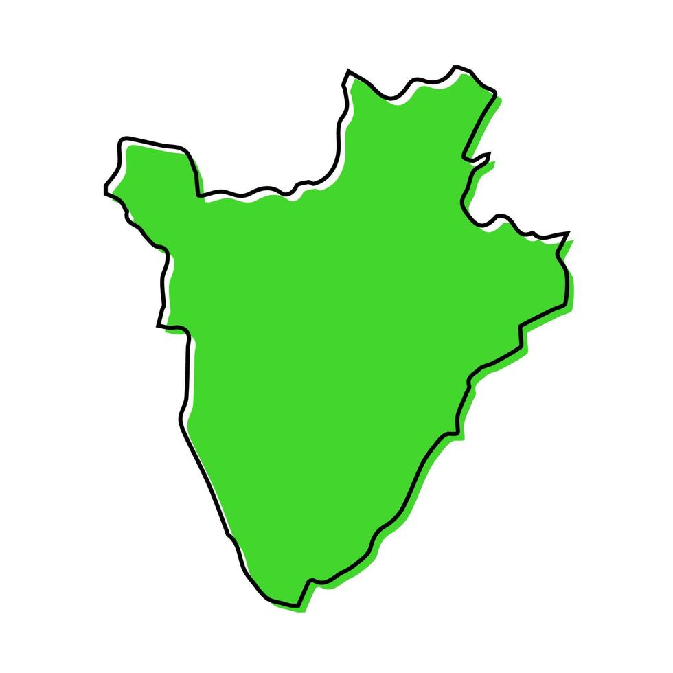 sencillo contorno mapa de burundi estilizado línea diseño vector