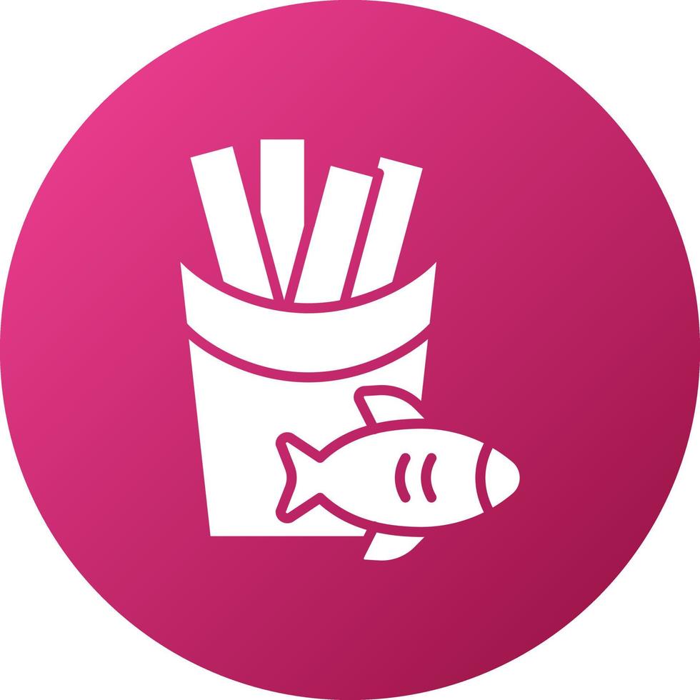 estilo de icono de pescado y papas fritas vector