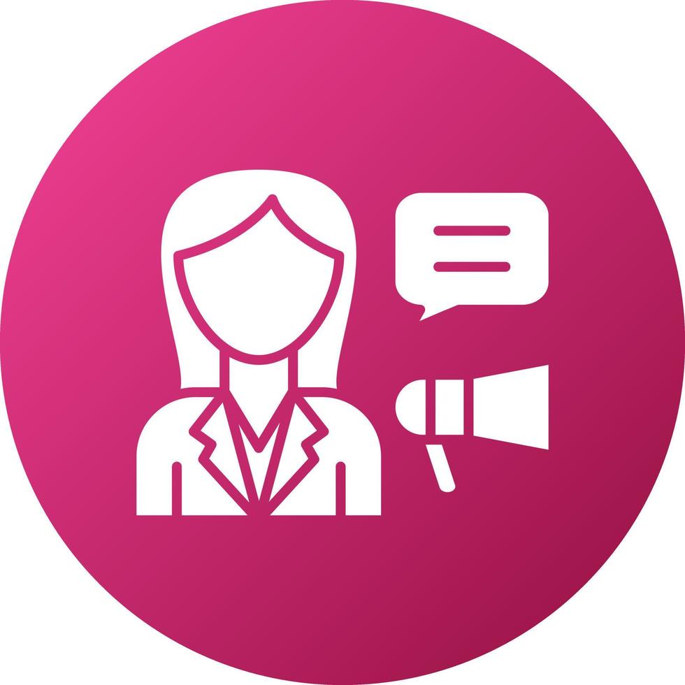 PR Specialist Female Icon Style vector