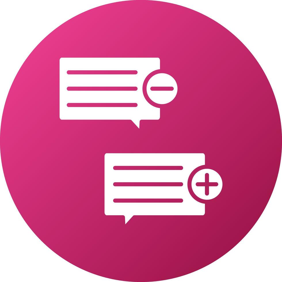 Plus And Minus Comments Icon Style vector