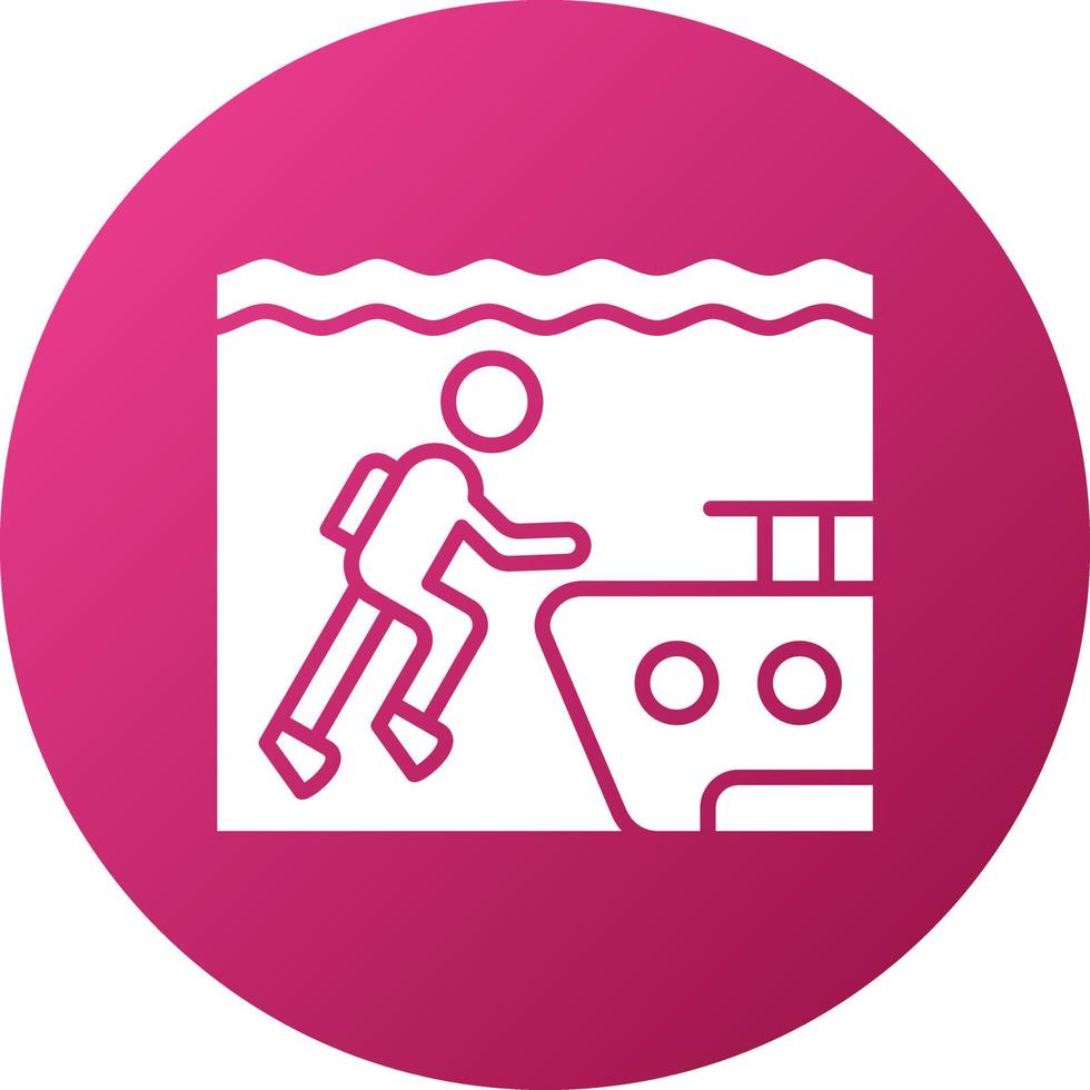 Wreck Diving Icon Style vector