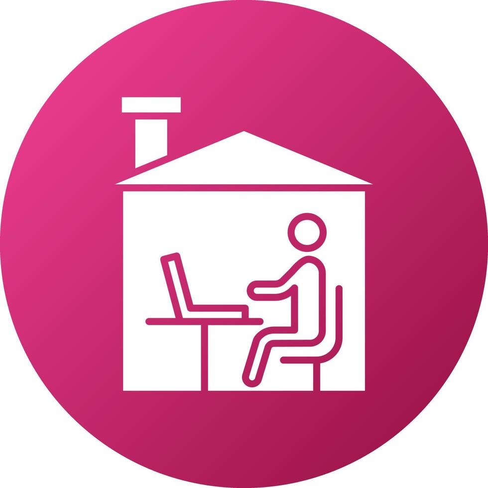 Working at Home Icon Style vector