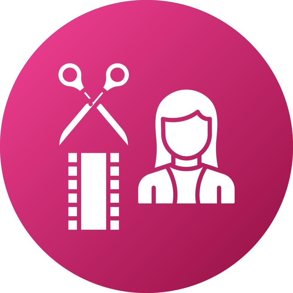 Film Editor Female Icon Style vector