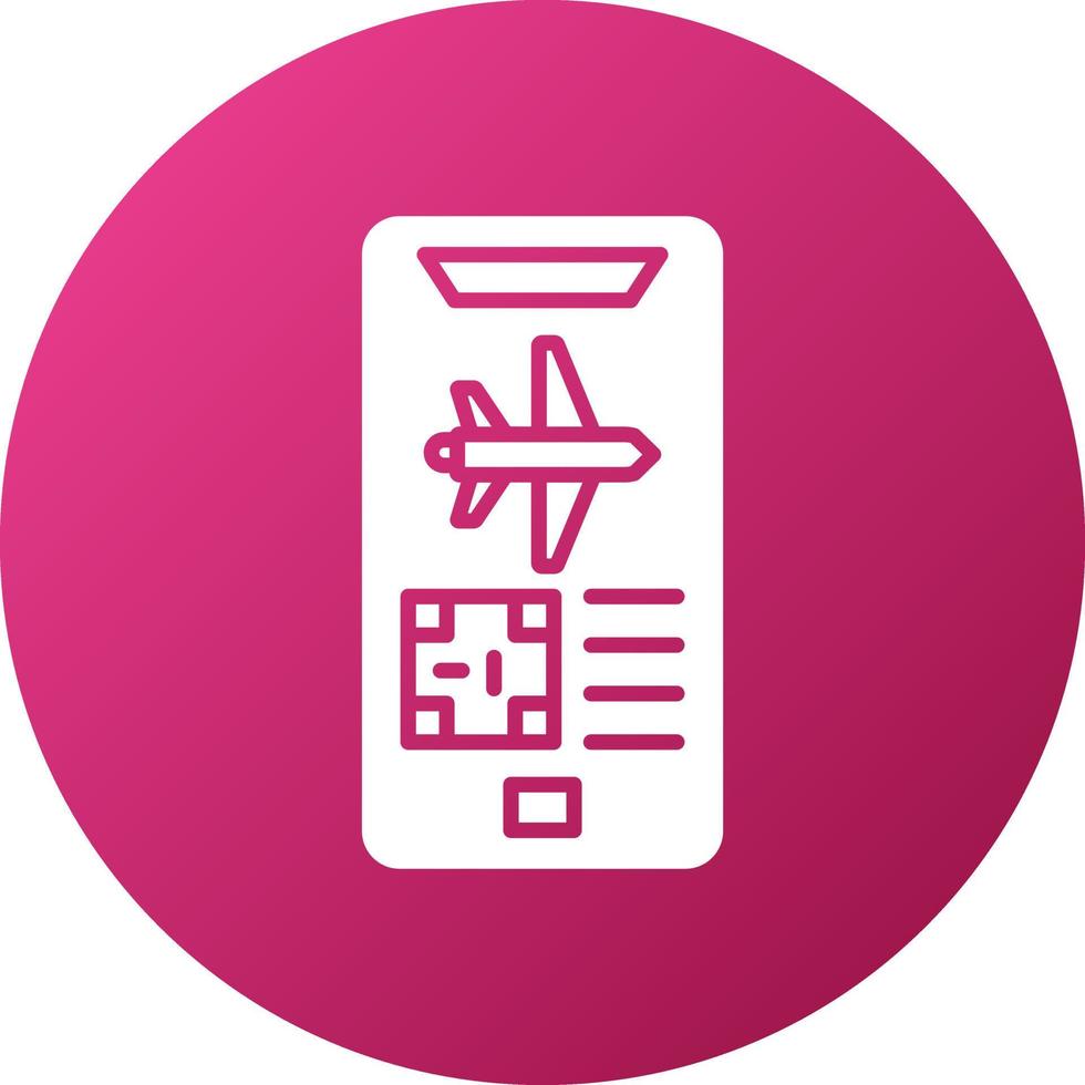 Mobile Boarding Pass Icon Style vector