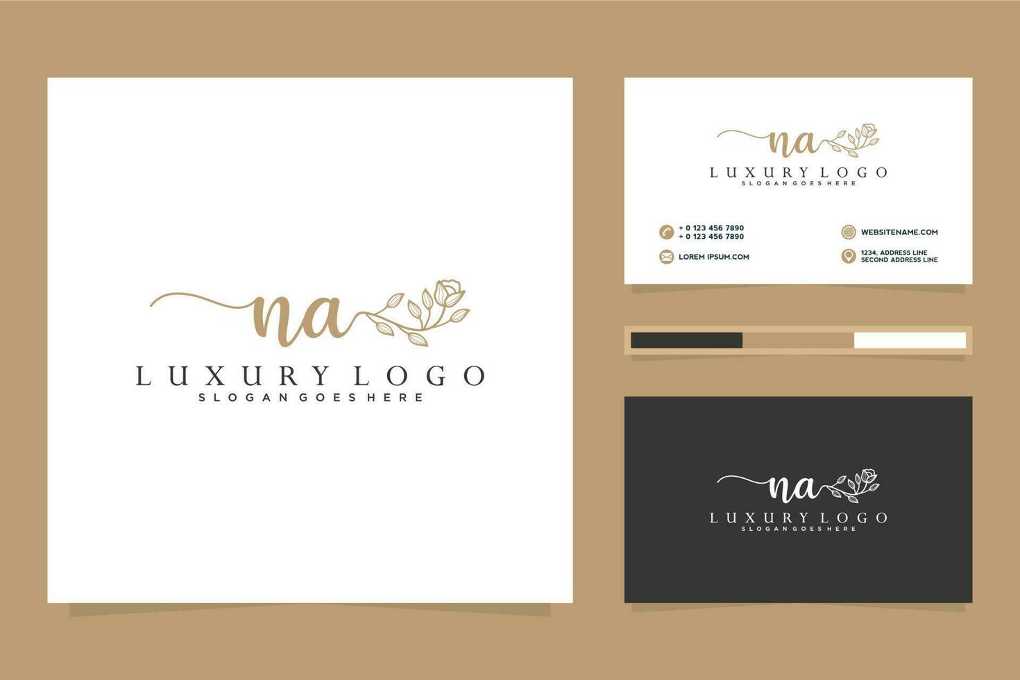 Initial NA Feminine logo collections and business card template Premium Vector