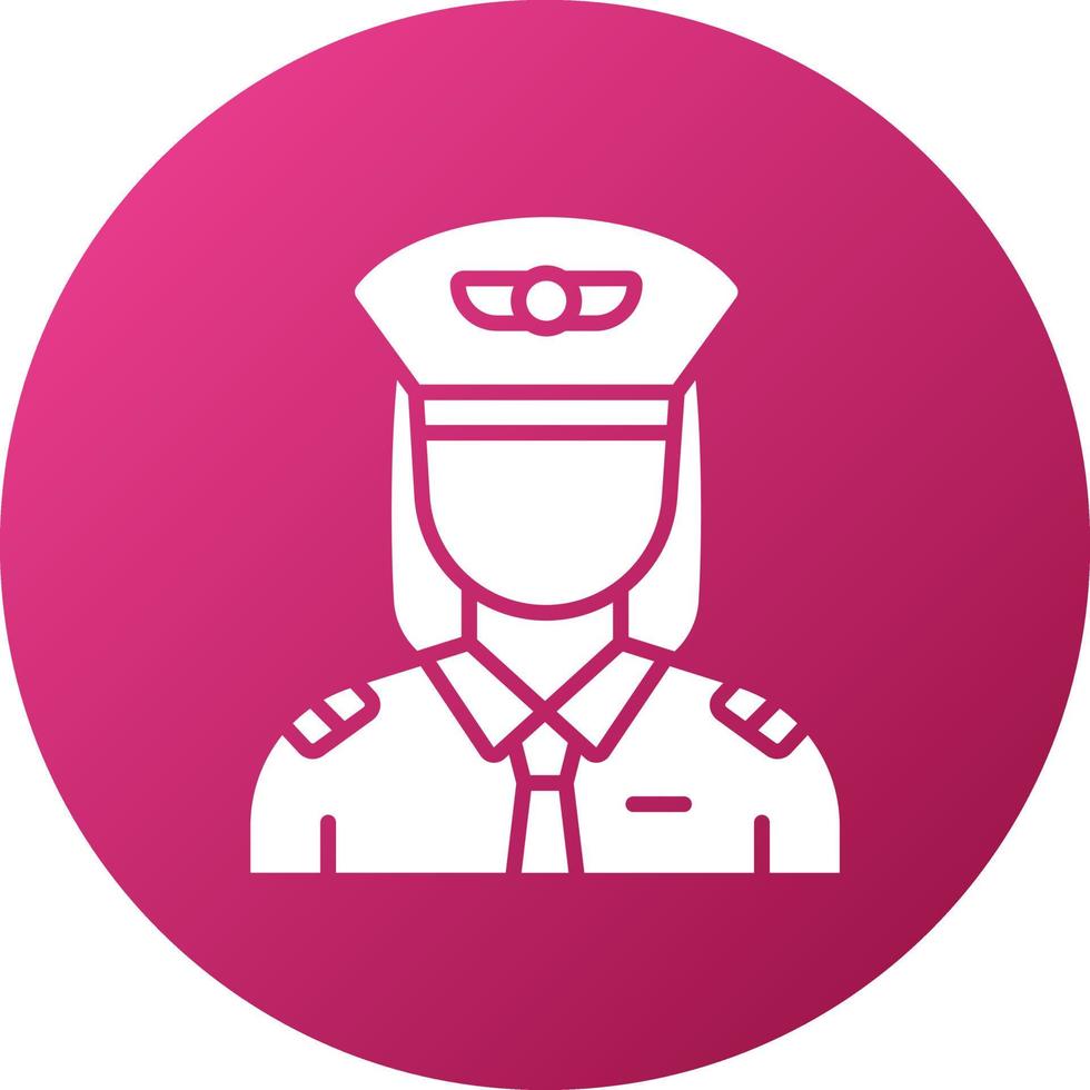 Female Pilot Icon Style vector
