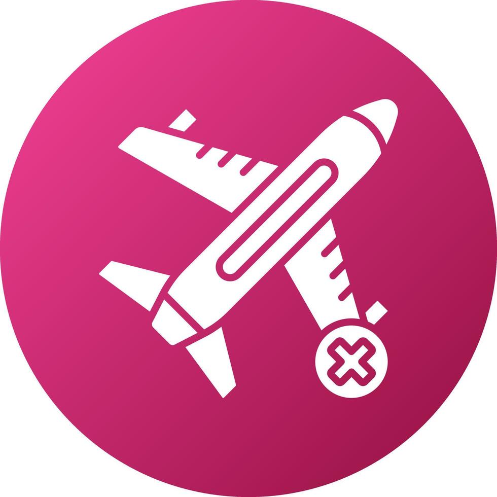 Cancelled Flight Icon Style vector