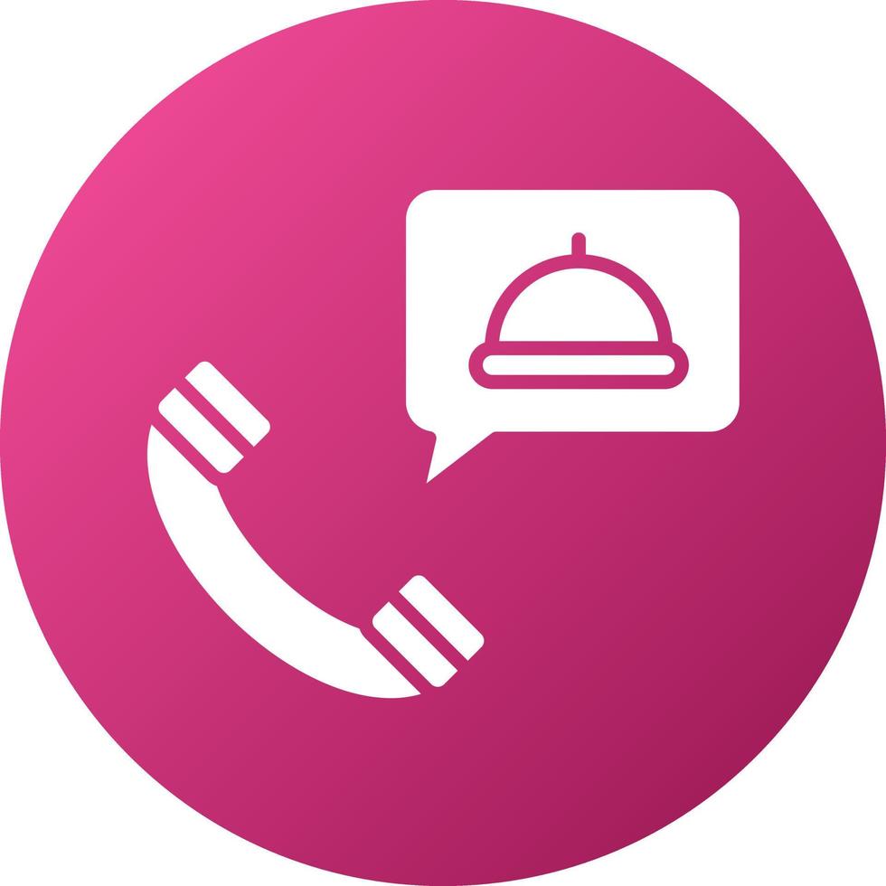 Order Food on Call Icon Style vector