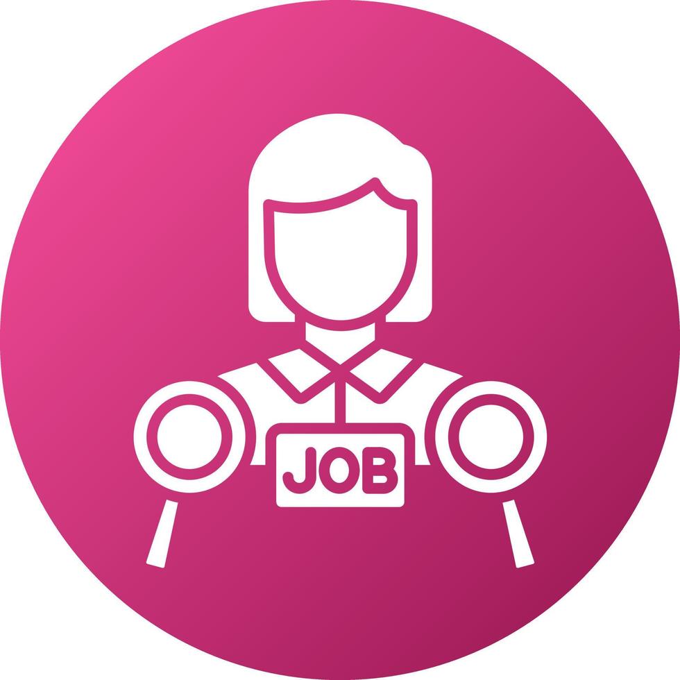 Job Seeker Female Icon Style vector