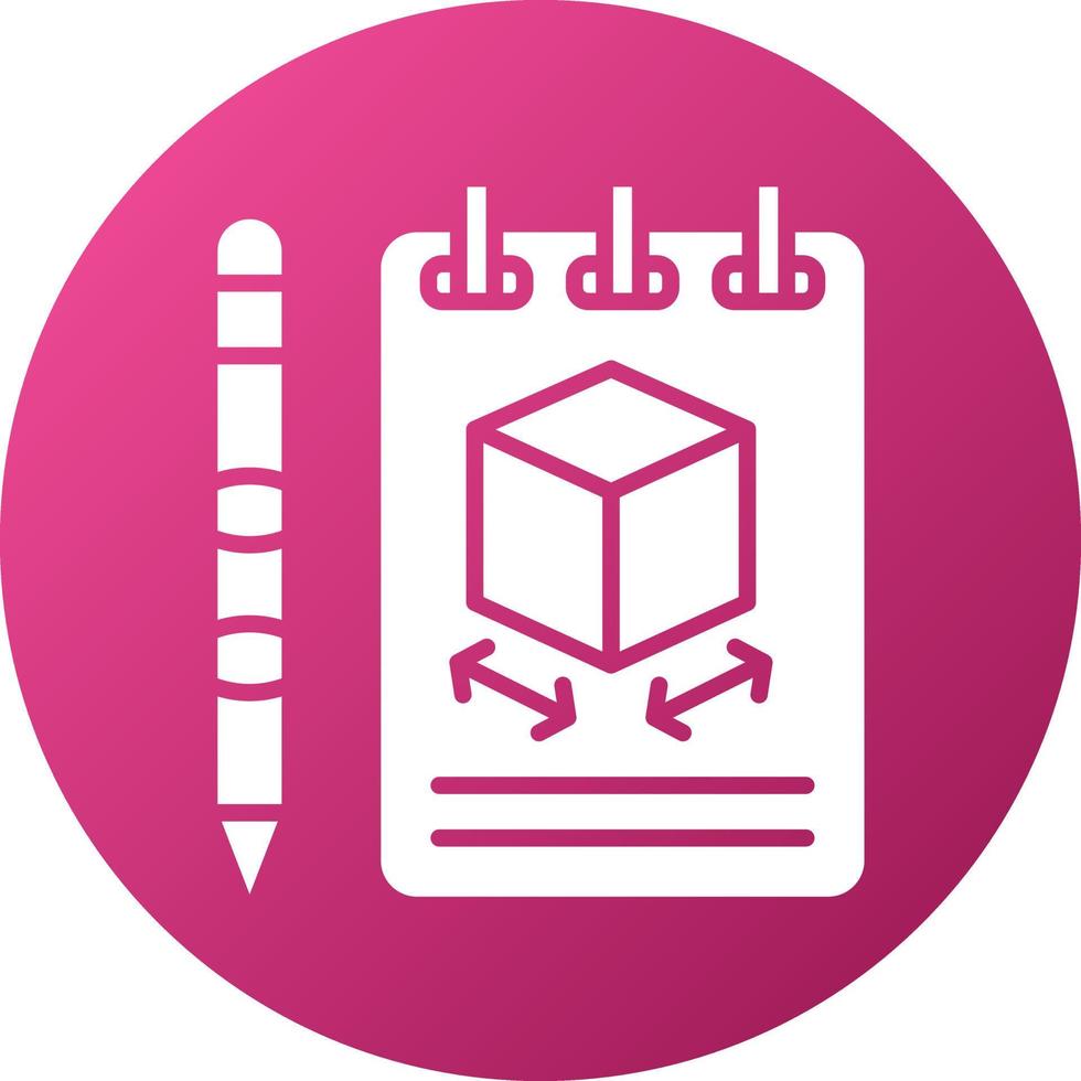 3D Modelling Icon Style vector