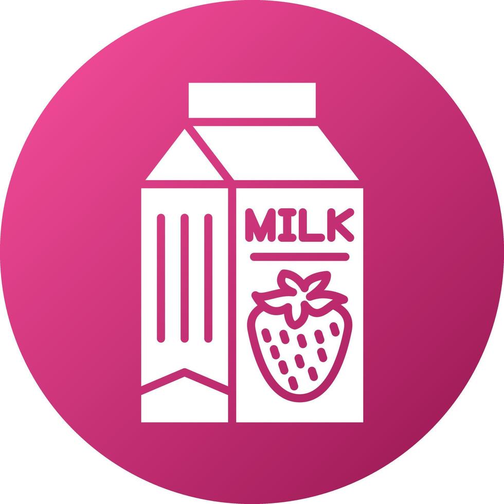 estilo de icono de leche de fresa vector