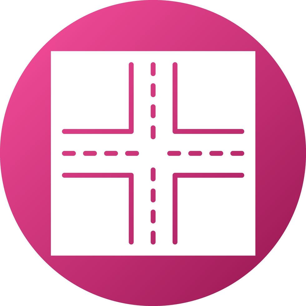 Four Way Intersection Icon Style vector