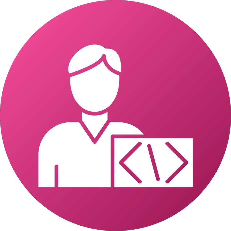 Coder Man Icon Style vector