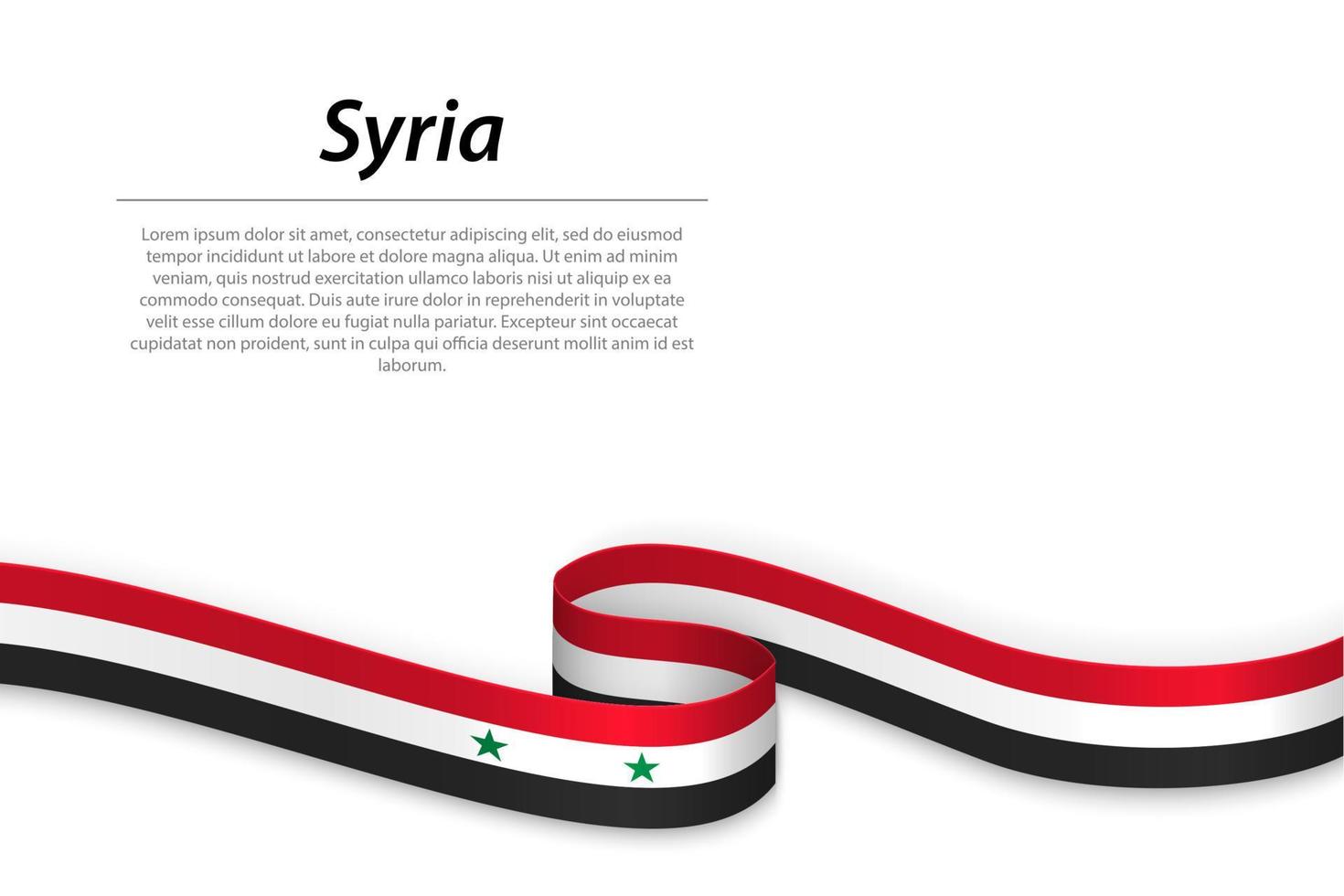 Waving ribbon or banner with flag of Syria vector